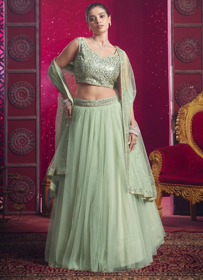 Premium Net Light Pista Party Wear Sequins Work Lehenga Choli